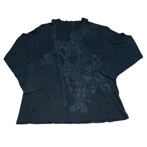 VTG Y2K Avirex Long Sleeve Waffle Knit Thermal XL Knight Grunge Cyber